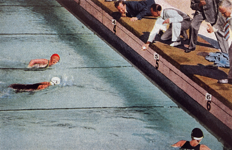 The 100 meter freestyle women's final at the 1932 Olympic games