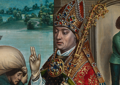 Detail of the Miracle of the Grain, from the Altarpiece of St. Nicholas, c.1486-93 (oil on panel) 
