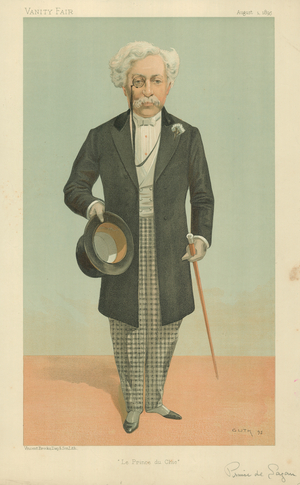 Le Prince de Sagan, Le Prince du Chic, 1 August 1895, Vanity Fair cartoon (colour litho)