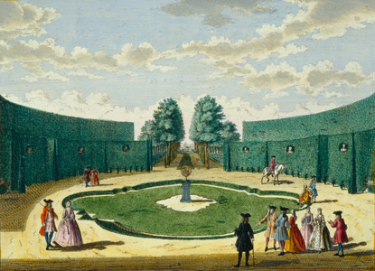 Design for a Garden, c.1700 (colour litho)
