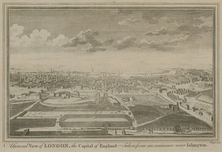 A general view of London, the capital of England, taken from an eminence near Islington (engraving)