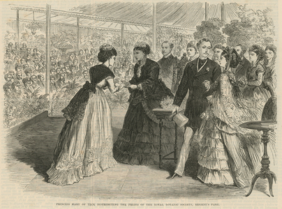 Princess Mary of Teck distributing the prizes (engraving)