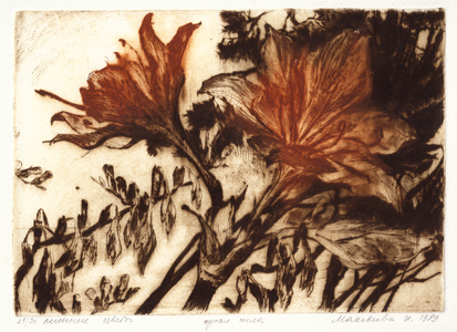 Spring Flowers, 1989 (drypoint)