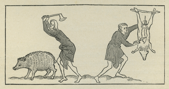Serf slaughtering pigs