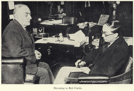 Edgar Wallace dictating to Bob Curtis (b/w photo)