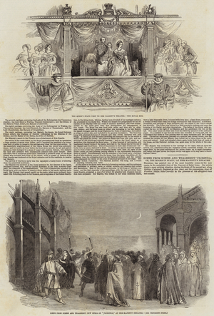 The Queen's State Visit to Her Majesty's Theatre (engraving)