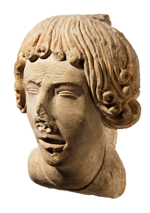 Carved head of a youth, c.1246-56 (stone)