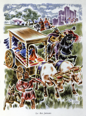 The kings of the Merovingian dynasty, c.1940-50 (illustration)