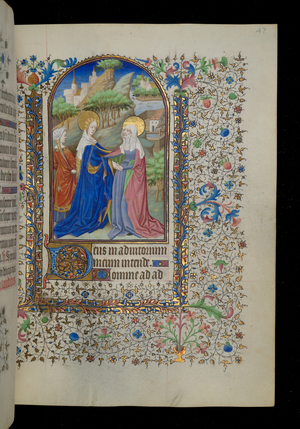 Visitation, 1420-40 (ink, pigment, and gold on parchment)