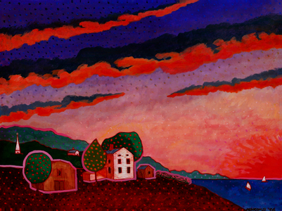 New England Cove 2006 John Newcomb (20th C. American) Acrylic Private Collection