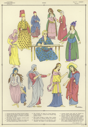 Costume Feminin Mondial (colour litho)