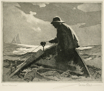 Banks Fisherman, 1875 (aquatint, softground & roulette)