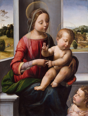 Madonna and Child with the Young Saint John the Baptist, c.1497 (oil and gold on wood)