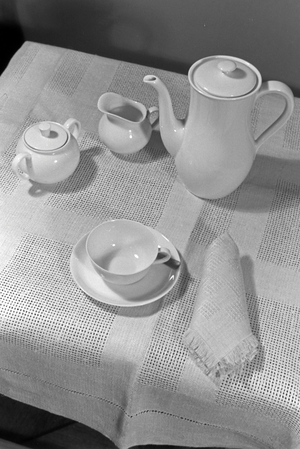 Coffee set, designed by Charles Crodel, Germany 1940s (b/w photo)