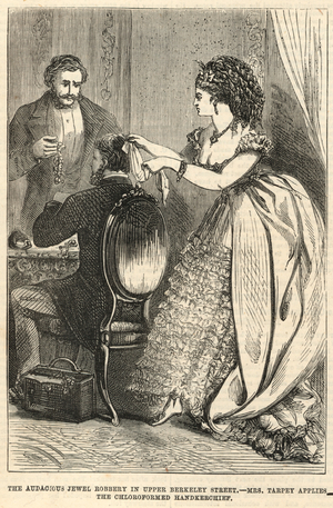 The audacious jewel robbery in Upper Berkeley Street (engraving)