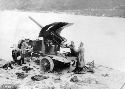 Captured Italian heavy artillery, 1917 (b/w photo)