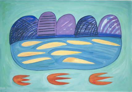 Mountains and Loch, 2015 (watercolour and gouache)