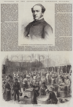 Progress of the International Exhibition Building (engraving)