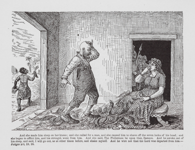 One of Watson Heston's Old Testament Stories Comically Illustrated (litho)
