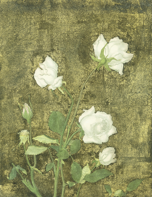 Roses, 1922 (watercolour, pen and black ink and gold leaf on paper)