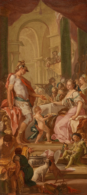 Dido's Banquet for Aeneas, c.1768 (oil on canvas mounted on panel) 