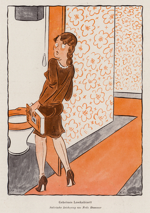 Secret reading cabinet (colour litho)