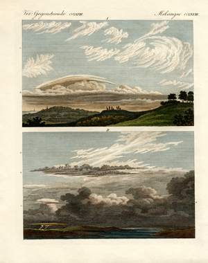 Natural history of the clouds (coloured engraving)