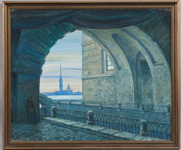 Stage design for the opera 'The Queen of Spades' by Pyotr Tchaikovsky, 1930s (oil on canvas)