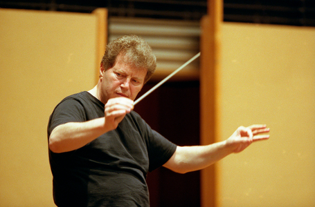 Yoel Levi conducting in March 2006.  Romanian conductor, b. 1950