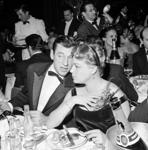 Yves Montand and Simone Signoret at the Lido, Paris, 1957 (b/w photo)
