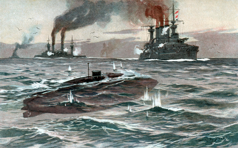 Submarine, c1905 (watercolour)