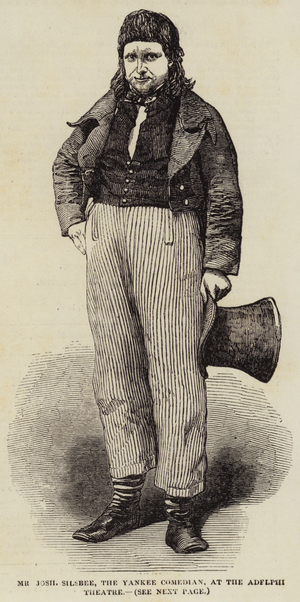 Mr Josh Silsbee, the Yankee Comedian, at the Adelphi Theatre (engraving)