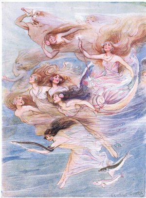 Queen Galatea, from The Heroes published by George Allen and Unwin 1929 (colour litho)