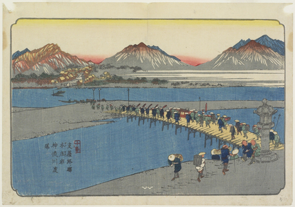 No.11: Ferry Port at the Kanna River near Honjo_ Station, 1830-1844