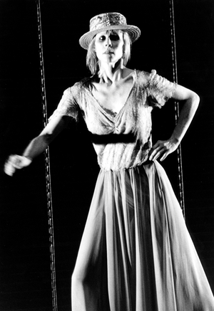 Dancer Carolyn Carlson in Ballet Blue Lady in Paris on June 21, 1984 (b/w photo)