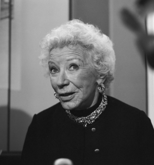 Mary Welsh Hemingway, journalist and 4th wife and widow of Ernest Hemingway, 1977 (b/w photo)