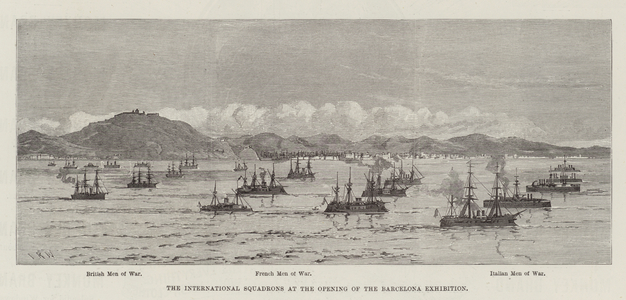The International Squadrons at the Opening of the Barcelona Exhibition (engraving)