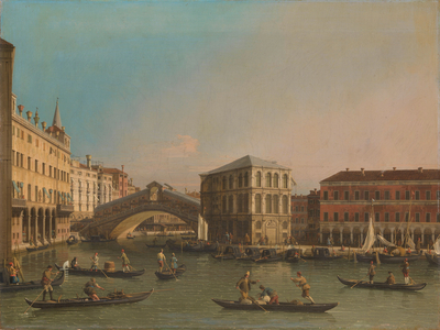 The Grand Canal with the Rialto Bridge and the Fondaco dei Tedeschi, 1707-1750 (oil on canvas)
