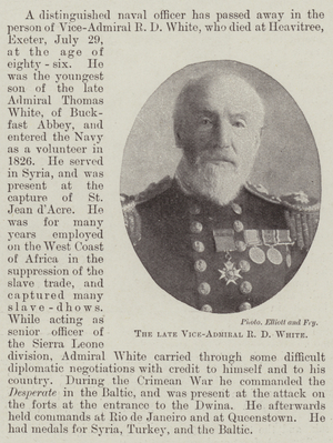 The late Vice-Admiral R D White (b/w photo)