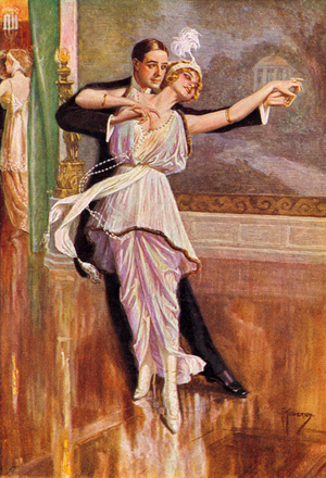 Austrian couple dancing in Vienna, Austria, early 20th century.