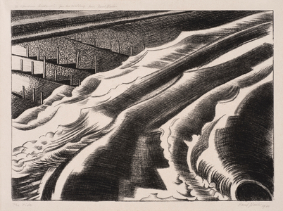 The Tide, Dymchurch, 1920 (litho)