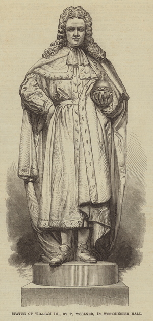 Statue of William III, by T Woolner, in Westminster Hall (engraving)