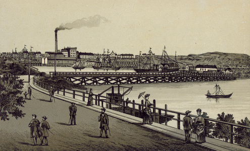 View from Glebe Island (litho)