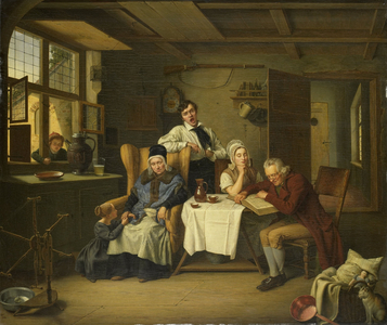 Bible Reading, 1831 (oil on canvas)