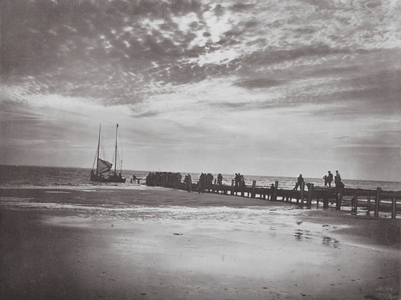 Norderney, Abfahrt von Segelbooten (b/w photo)