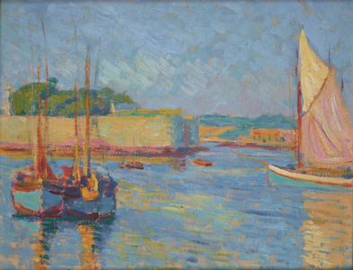 Harbour at Concarneau, 1908 (oil on canvas)