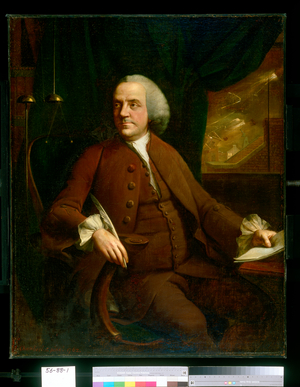 Portrait of Benjamin Franklin, 1762 (oil on canvas)