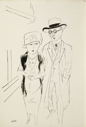 Berlin Couple; Berliner Paar, c. 1925-27 (pen and brush and black ink on paper)