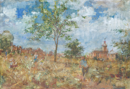 Young Tree and Observatory, 2016 (Oil on Panel)