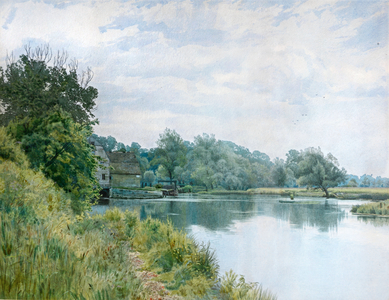 The Ouse and Mill at Hemingford Grey, 1898 (watercolour)